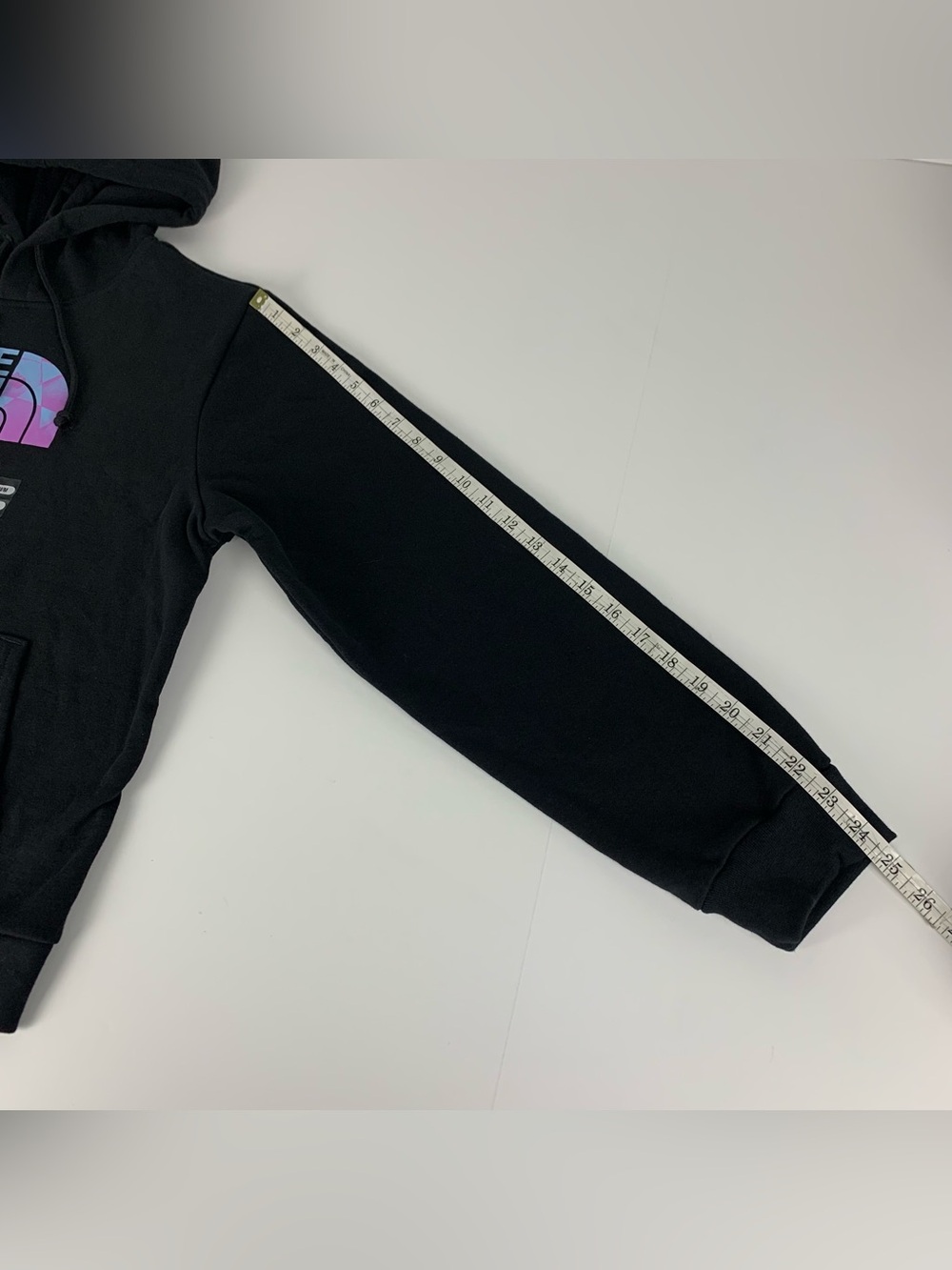 The North Face Hoodie Circular Design Black Pullover Sweatshirt Womens Medium - Picture 7 of 8